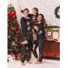 Ekouaer Family Christmas Pajamas Matching Sets Long Sleeve Couple Pjs Holiday Sleepwear Soft Loungewear with Pockets(Black-santa)