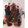 Ekouaer Family Christmas Pajamas Matching Sets Long Sleeve Couple Pjs Holiday Sleepwear Soft Loungewear with Pockets(Black-santa)