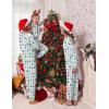 Ekouaer Family Christmas Pajamas Matching Sets Long Sleeve Couple Pjs Holiday Sleepwear Soft Loungewear with Pockets(Green-pine Tree)
