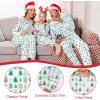 Ekouaer Family Christmas Pajamas Matching Sets Long Sleeve Couple Pjs Holiday Sleepwear Soft Loungewear with Pockets(Green-pine Tree)