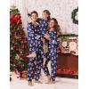 Ekouaer Family Christmas Pajamas Matching Sets Long Sleeve Couple Pjs Holiday Sleepwear Soft Loungewear with Pockets(Navy-snowman)