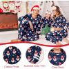 Ekouaer Family Christmas Pajamas Matching Sets Long Sleeve Couple Pjs Holiday Sleepwear Soft Loungewear with Pockets(Navy-snowman)