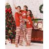Ekouaer Family Christmas Pajamas Matching Sets Long Sleeve Couple Pjs Holiday Sleepwear Soft Loungewear with Pockets(Red White-elk)