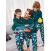 Ekouaer Family Matching Pajamas Christmas Sleepwear Long Sleeve Sleep Shirt with Plaid Pants Soft Loungewear Pjs Set S-XXL(Christmas Green Print)