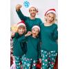 Ekouaer Family Matching Pajamas Christmas Sleepwear Long Sleeve Sleep Shirt with Plaid Pants Soft Loungewear Pjs Set S-XXL(Christmas Green Print)