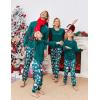 Ekouaer Family Matching Pajamas Christmas Sleepwear Long Sleeve Sleep Shirt with Plaid Pants Soft Loungewear Pjs Set S-XXL(Christmas Green Print)