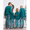 Ekouaer Family Matching Pajamas Christmas Sleepwear Long Sleeve Sleep Shirt with Plaid Pants Soft Loungewear Pjs Set S-XXL(Christmas Green Print)