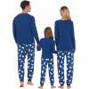 Ekouaer Family Matching Pajamas Christmas Sleepwear Long Sleeve Sleep Shirt with Plaid Pants Soft Loungewear Pjs Set S-XXL(Christmas Navy With Polar Bear)