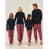 Ekouaer Family Matching Pajamas Christmas Sleepwear Long Sleeve Sleep Shirt with Plaid Pants Soft Loungewear Pjs Set S-XXL(Christmas Plaid)