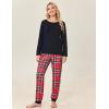 Ekouaer Family Matching Pajamas Christmas Sleepwear Long Sleeve Sleep Shirt with Plaid Pants Soft Loungewear Pjs Set S-XXL(Christmas Plaid)