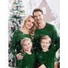 Ekouaer Family Matching Pajamas Christmas Sleepwear Long Sleeve Sleep Shirt with Plaid Pants Soft Loungewear Pjs Set S-XXL(Christmas Red Print)