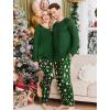 Ekouaer Family Matching Pajamas Christmas Sleepwear Long Sleeve Sleep Shirt with Plaid Pants Soft Loungewear Pjs Set S-XXL(Green Santa Claus)