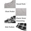 Ekouaer Family Matching Pajamas Christmas Sleepwear Long Sleeve Sleep Shirt with Plaid Pants Soft Loungewear Pjs Set S-XXL(Light Grey)