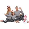Ekouaer Family Matching Pajamas Christmas Sleepwear Long Sleeve Sleep Shirt with Plaid Pants Soft Loungewear Pjs Set S-XXL(Light Grey)