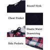 Ekouaer Family Matching Pajamas Christmas Sleepwear Long Sleeve Sleep Shirt with Plaid Pants Soft Loungewear Pjs Set S-XXL(Navy)