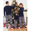 Ekouaer Family Matching Pajamas Christmas Sleepwear Long Sleeve Sleep Shirt with Plaid Pants Soft Loungewear Pjs Set S-XXL(Navy and Polar Bear)