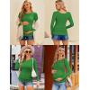 Ekouaer Maternity Shirts 3 Packs Women Long Sleeve Pregnancy Tee Tops Tunic Blouse Ribbed Side Ruched Mama Clothes S-XXL(Black/Green/Teal)
