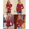 Ekouaer Maternity Shirts 3 Packs Women Long Sleeve Pregnancy Tee Tops Tunic Blouse Ribbed Side Ruched Mama Clothes S-XXL(Grey/Red/Army Green)