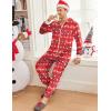 Ekouaer Mens Onesie Christmas Hoodie Fleece One Piece Pajamas Zipper Up Flannel Adult Pjs S-XXL(Christmas Red)