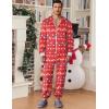 Ekouaer Mens Onesie Christmas Hoodie Fleece One Piece Pajamas Zipper Up Flannel Adult Pjs S-XXL(Christmas Red)