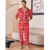 Ekouaer Mens Onesie Christmas Hoodie Fleece One Piece Pajamas Zipper Up Flannel Adult Pjs S-XXL(Christmas Red)