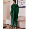 Ekouaer Mens Onesie Christmas Hoodie Fleece One Piece Pajamas Zipper Up Flannel Adult Pjs S-XXL(Green Plaid)
