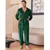 Ekouaer Mens Onesie Christmas Hoodie Fleece One Piece Pajamas Zipper Up Flannel Adult Pjs S-XXL(Green Plaid)