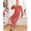 Ekouaer Mens Onesie Christmas Hoodie Fleece One Piece Pajamas Zipper Up Flannel Adult Pjs S-XXL(Reindeer Red)