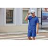 Ekouaer Mens Pajama Set Short Sleeve V Neck 2 Piece Nightwear Shorts With Pockets Summer Sleepwear PJS for Men(Blue)