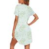 Ekouaer Nightgowns for Women Button Down Night Gowns Short Sleeve Sleep Shirt V Neck Nightshirt Soft Sleepwear Pajams Dress(Little Daisy)