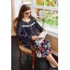 Ekouaer Nightgowns for Women Long Sleeve Sleepshirt Button Nightshirt Floral Sleepwear Night Dress with Pockets S-XXXL(Black Floral)