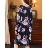 Ekouaer Nightgowns for Women Long Sleeve Sleepshirt Button Nightshirt Floral Sleepwear Night Dress with Pockets S-XXXL(Black Orange Floral)