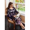 Ekouaer Nightgowns for Women Long Sleeve Sleepshirt Button Nightshirt Floral Sleepwear Night Dress with Pockets S-XXXL(Black Pink Floral)