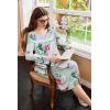 Ekouaer Nightgowns for Women Long Sleeve Sleepshirt Button Nightshirt Floral Sleepwear Night Dress with Pockets S-XXXL(Green Floral)