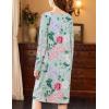 Ekouaer Nightgowns for Women Long Sleeve Sleepshirt Button Nightshirt Floral Sleepwear Night Dress with Pockets S-XXXL(Green Floral)