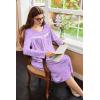 Ekouaer Nightgowns for Women Long Sleeve Sleepshirt Button Nightshirt Floral Sleepwear Night Dress with Pockets S-XXXL(Purple Floral)