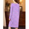 Ekouaer Nightgowns for Women Long Sleeve Sleepshirt Button Nightshirt Floral Sleepwear Night Dress with Pockets S-XXXL(Purple Floral)