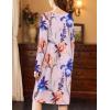 Ekouaer Nightgowns for Women Long Sleeve Sleepshirt Button Nightshirt Floral Sleepwear Night Dress with Pockets S-XXXL(White Blue Floral)