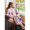 Ekouaer Nightgowns for Women Long Sleeve Sleepshirt Button Nightshirt Floral Sleepwear Night Dress with Pockets S-XXXL(White Blue Floral)