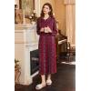 Ekouaer Nightgowns for Women Long Sleeve Sleepshirt Button Nightshirt Plaid Full Length Sleepwear with Pockets S-XXXL(Red Blue Plaid)