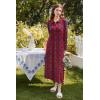 Ekouaer Nightgowns for Women Long Sleeve Sleepshirt Button Nightshirt Plaid Full Length Sleepwear with Pockets S-XXXL(Red Blue Plaid)