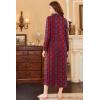 Ekouaer Nightgowns for Women Long Sleeve Sleepshirt Button Nightshirt Plaid Full Length Sleepwear with Pockets S-XXXL(Red Blue Plaid)