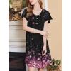 Ekouaer Nightgowns for Women Short Sleeve House Dress with Pockets Floral Print Mumu Dress(Cherry Blossoms Black)