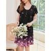 Ekouaer Nightgowns for Women Short Sleeve House Dress with Pockets Floral Print Mumu Dress(Cherry Blossoms Black)