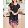 Ekouaer Nightgowns for Women Short Sleeve House Dress with Pockets Floral Print Mumu Dress(Cherry Blossoms Black)