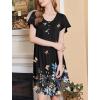 Ekouaer Nightgowns for Women Short Sleeve House Dress with Pockets Floral Print Mumu Dress(Colorful Butterfly Black)
