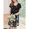 Ekouaer Nightgowns for Women Short Sleeve House Dress with Pockets Floral Print Mumu Dress(Colorful Butterfly Black)