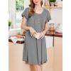 Ekouaer Nightgowns for Women Short Sleeve House Dress with Pockets Floral Print Mumu Dress(Dark Grey)