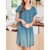 Ekouaer Nightgowns for Women Short Sleeve House Dress with Pockets Floral Print Mumu Dress(Floral Blue Green)