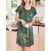 Ekouaer Nightgowns for Women Short Sleeve House Dress with Pockets Floral Print Mumu Dress(Floral Green)